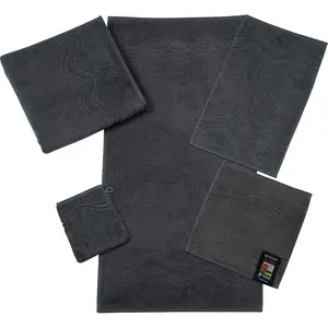 Гостевое полотенце Cashmere feeling 100% хлопок, с волнистой каймой, широкий выбор цветов Ross, антрацит