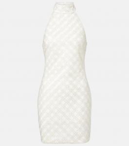 Расшитый мини-сарафан на бретелях Rotate, Egret