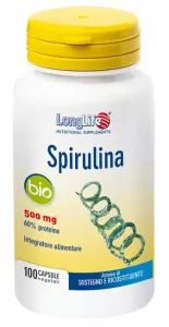 LongLife Spirulina Bio 500 мг 100 растительных капсул Добавка Long Life