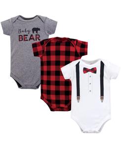 Хлопковые комбинезоны Treasure Everyday на кнопках Little Treasure, Lumberjack bow tie