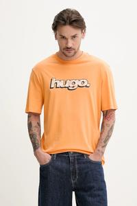 Хлопковая футболка Hugo Blue, оранжевый