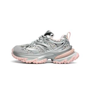 Кроссовки женские толстые низкие Goldlion, цвет Silver Pink