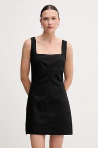 Платье с добавлением льна Calvin Klein Jeans, черный