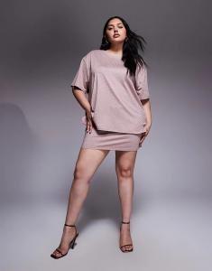 Мини-юбка Renee Studio hotfix, розовый цвет