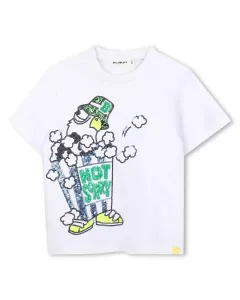 Детская футболка белого цвета из хлопка Billieblush, белый