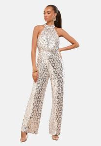 Комбинезон Lipsy SEQUIN HALTER WIDE LEG, Silver/Silver-Coloured