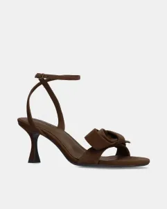 Женские босоножки на каблуке с закругленным носком Lola Cruz, шоколадный коричневый