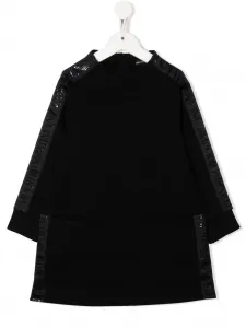 Платье с длинными рукавами и логотипом Emporio Armani Kids, синий