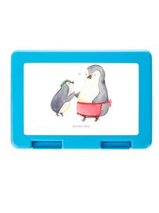 Mr. & Mrs. Panda Ланчбокс с изображением пингвина и ребенка, без надписи, белый