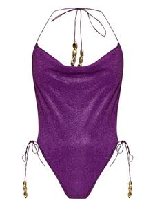 Блестящий купальник с бретелькой через шею Oséree, фиолетовый