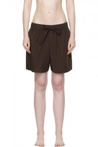 Пижамные шорты из поплина Tekla, коричневый