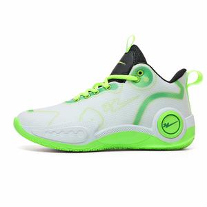 Binary Баскетбольные кроссовки с высоким берцем, амортизирующие, износостойкие, дышащие, нескользящие, унисекс, белые, зеленые