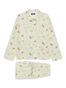 Комплект из рубашки и брюк с цветочным узором Undercover, зеленый