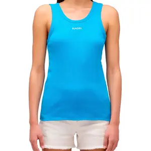 Футболка без рукавов Sundek Ribbed with embroidered logo, синий