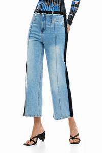 Джинсовые брюки из двух материалов