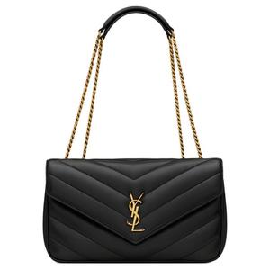 SAINT LAURENT Кожаная сумка конверт через плечо на пояс средняя женская черная