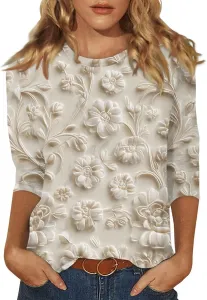 Женский топ с рукавом 3/4, туника, блуза для работы и отдыха