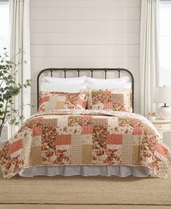 Двустороннее одеяло Harrietta Patchwork, 2 предмета, размер Twin Laura Ashley, Rosewood/Gold