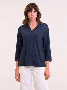 Свободная поло с отделкой из джерси Celtic & Co., Dark Navy