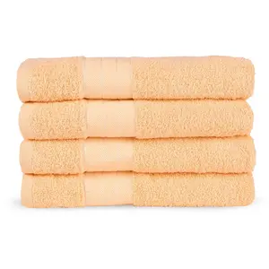 Полотенца Uni из хлопка, махровые, с бордюром, 500 г/м², однотонные, без подвеса Good Morning, персиковый
