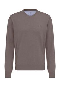 Мужской свитер с V-образным вырезом и вышивкой логотипа FYNCH-HATTON, цвет Earth