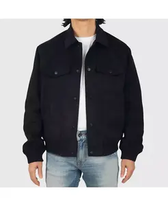 Мужская куртка-бомбер Blake из замши - легкая приталенная повседневная куртка Softshell с 5 карманами Alpine Swiss, черный