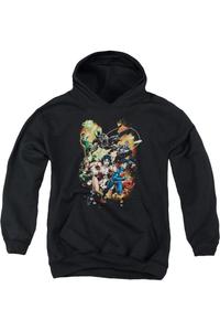 Детская толстовка с капюшоном Justice League of America Battle Ready Gildan, черный