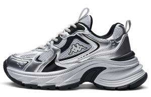 Kappa Женские кроссовки K Spice Back to Back с противоскользящей подошвой, износостойкие, низкие, массивные, серебристо-черные