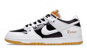 Nike Кроссовки для скейтбординга Dunk Black White Beat Low Top, мужские, черно-коричневые