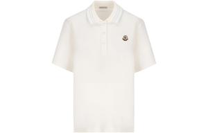 Поло с коротким рукавом и нашивкой-логотипом Moncler, белый