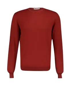 Хлопковая толстовка с круглым вырезом бордового цвета Boglioli, коричневый