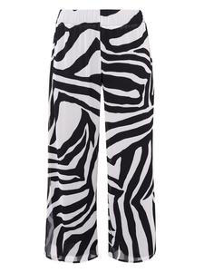 Широкие брюки со складками спереди YOEK SAVANNA, черный/белый