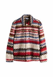 Флисовая куртка Next REGULAR FIT, Neutral Ecru Red Fairisle/Beige