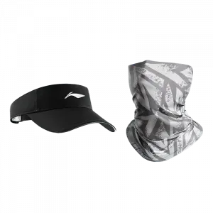 LINING Унисекс шапка от солнца из полиэстера, Sun Protection Two-Piece Set[Black Visor Cap+Sun Protection Mask]