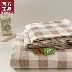 Yalu Простыня 160х230 см из 100% хлопка, утолщенная ткань, цвет Light Coffee Medium Check