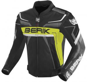Кожаная мотоциклетная куртка Berik absolute race, Black/Neon Yellow/Anthracite