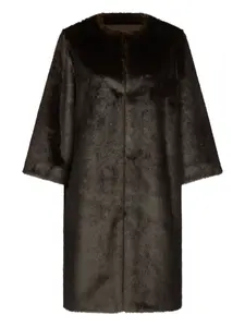 Шуба из искусственного меха с рукавами три четверти LouLou de Saison, коричневый