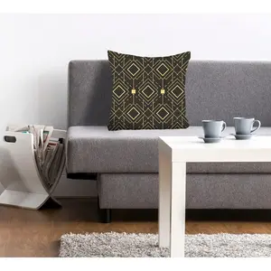 Декоративная подушка queence Mariela с геометрическими фигурами Queence, Gelb/grau + bedruckt