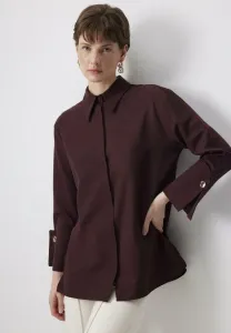 Блузка с широкими манжетами и пуговицами Touché Privé, Burgundy