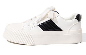 Кеды, скейтборд обувь женская низкая бежевый/черный Feiyue