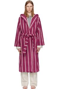 Халат бордовый махровый с капюшоном Tekla