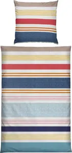 Постельное белье джинс-бордо-бежевый 1x 135x200 см + 1x 80x80 см REDBEST