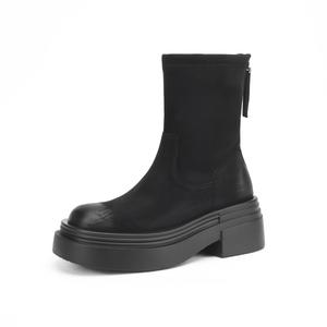 FOXER Ботильоны женские на низком каблуке, черные