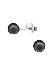 Bungsa Темно-серые серьги-гвоздики