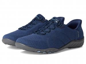 Кроссовки SKECHERS Breathe Easy - Knitty Waves Hands Free Slip-Ins, темно-синий