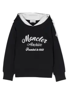 Худи с кулиской и логотипом Moncler Enfant, синий