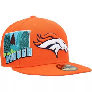 Мужская приталенная шляпа New Era Orange Denver Broncos Stateview 59FIFTY