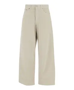 Бархатные ребристые хлопковые брюки, широкие штанины Haikure, бежевый