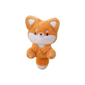Креативная милая игрушка большая пышная лисичка плюшевая кукла высота 23см Small bubble
