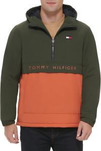 Мужская спортивная куртка Tommy Hilfiger с флисовой подкладкой и капюшоном, Rosin/Burnt Orange